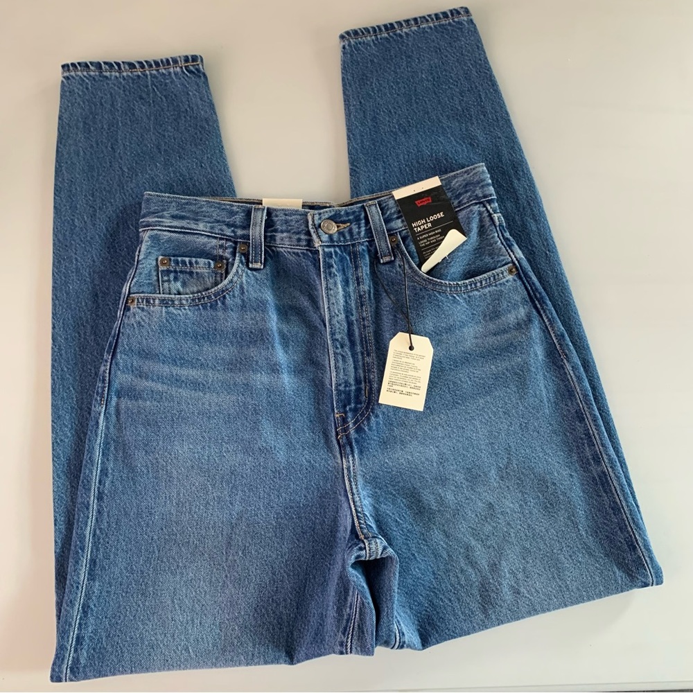 Levi’s 26 NEW‎ High Loose Taper Jeans High Rise Medium Wash - Picture 6 of 12